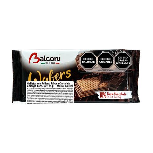 Balconi Choco Dark Wafers - 45gr (c/5pzs)
