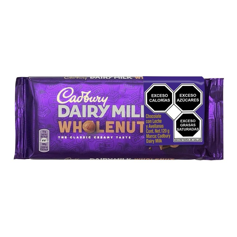 Cadbury Dairy Milk Whole Nut Bar - 120gr. (c/16pzs)