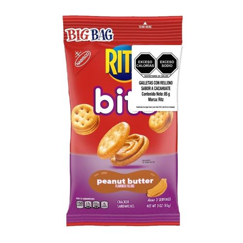 Ritz Bits Peanut Butter - 3oz (c/12pzs)