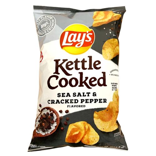 Lays Kettle Sea Salt & Pepper - 6.5oz (c/18pzs)